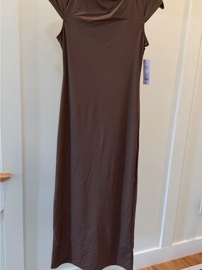 Brown Open-Back long Dress Wild Fable small